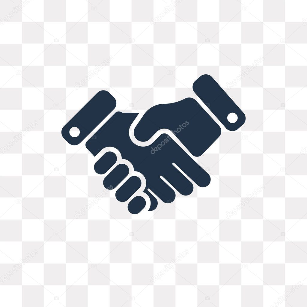 Handshake vector icon isolated on transparent background, Handshake transparency concept can be used web and mobile