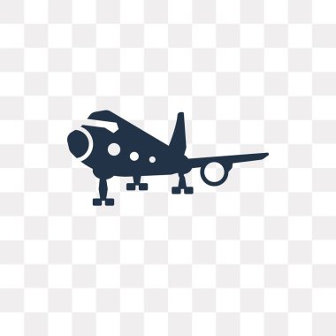 Saydam arka plan üzerinde uçak saydamlık kavramı izole uçak vektör simge kullandığınız web ve mobil olabilir