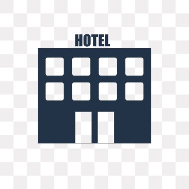 Hotel vector Icon şeffaf arka plan üzerinde otel saydamlık kavramı izole olabilir kullanılan web ve mobil
