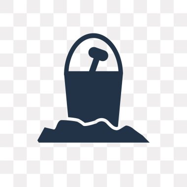 Saydam arka plan üzerinde kum kova saydamlık kavramı izole kum kova vektör simge kullandığınız web ve mobil olabilir