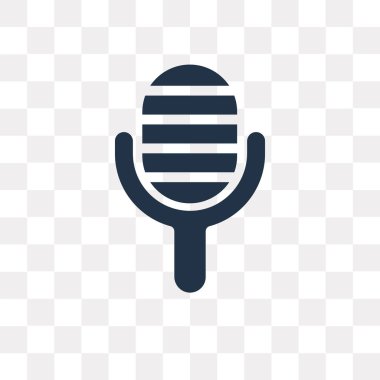 Saydam arka plan üzerinde mikrofon saydamlık kavramı izole mikrofon vektör simge kullandığınız web ve mobil olabilir