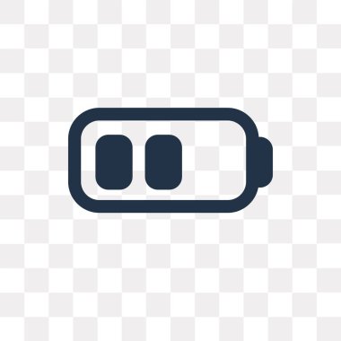 Saydam arka plan üzerinde yarım pil saydamlık kavramı izole yarım pil vektör simge kullandığınız web ve mobil olabilir