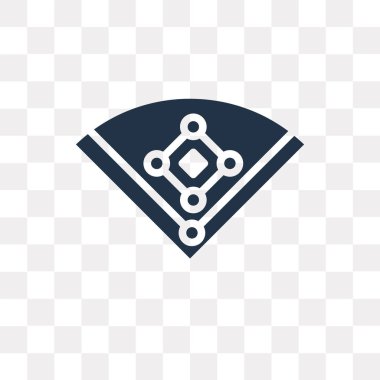 Saydam arka plan üzerinde beyzbol alan saydamlık kavramı izole beyzbol alan vektör simgesi olabilir kullanılan web ve mobil