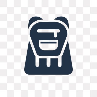 Sırt çantası vektör simge şeffaf arka plan üzerinde sırt çantası saydamlık kavramı izole kullanılan web ve mobil olabilir