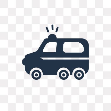 Saydam arka plan üzerinde acil durum kamyon saydamlık kavramı izole acil kamyon vektör simge kullandığınız web ve mobil olabilir