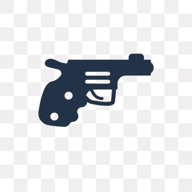 Saydam arka plan üzerinde tabanca saydamlık kavramı izole tabanca vektör simge kullandığınız web ve mobil olabilir