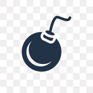 Bomba üzerinde şeffaf arka plan izole simge vektör, bomba saydamlık kavramı kullanılan web ve mobil olabilir