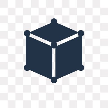 Saydam arka plan üzerinde küp saydamlık kavramı izole küp vektör simge kullandığınız web ve mobil olabilir