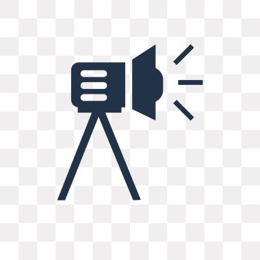 Saydam arka plan üzerinde sinema ışık kaynağı saydamlık kavramı izole sinema ışık kaynak vektör simge kullandığınız web ve mobil olabilir