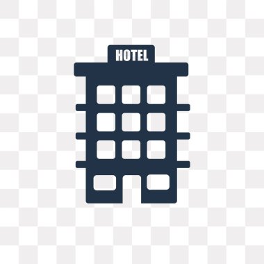 Hotel vector Icon şeffaf arka plan üzerinde otel saydamlık kavramı izole olabilir kullanılan web ve mobil