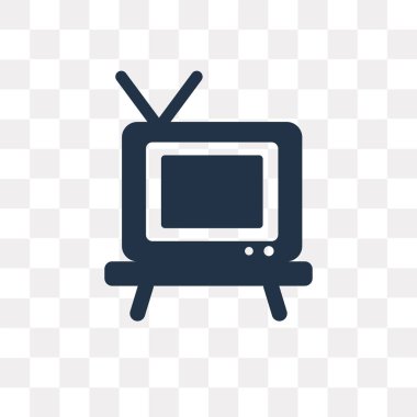 Kullandığınız web ve mobil televizyon vektör simge şeffaf arka plan üzerinde televizyon saydamlık kavramı izole olabilir