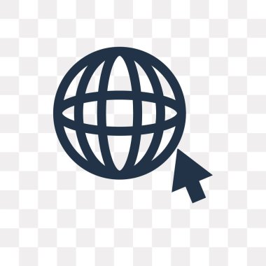 Kullandığınız web ve Mobil Internet vektör simge şeffaf arka plan üzerinde Internet saydamlık kavramı izole olabilir