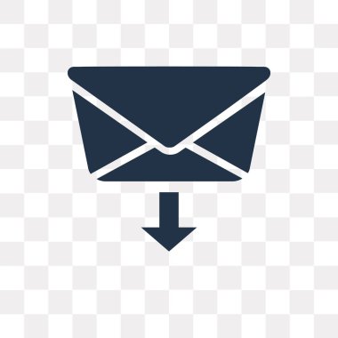 E-posta vektör simgesi şeffaf arka plan üzerinde e-posta saydamlık kavramı izole olabilir kullanılan web ve mobil