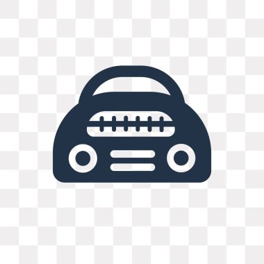 Kullandığınız web ve mobil radyo vektör simge şeffaf arka plan üzerinde radyo saydamlık kavramı izole olabilir