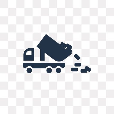 Kamyonla yük vektör simgesi üzerinde şeffaf arka plan, kamyon yük saydamlık kavramı ile izole olabilir kullanılan web ve mobil