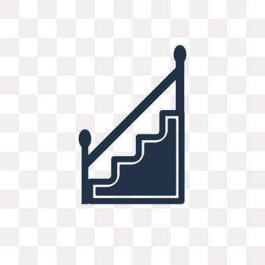 Merdiven kolu vektör simgesi üzerinde şeffaf arka plan, merdiven kolu saydamlık kavramı ile izole olabilir kullanılan web ve mobil
