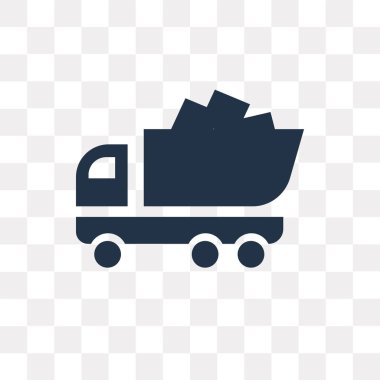 Çöp kamyonu vektör simge şeffaf arka plan üzerinde çöp kamyonu saydamlık kavramı izole kullanılan web ve mobil olabilir