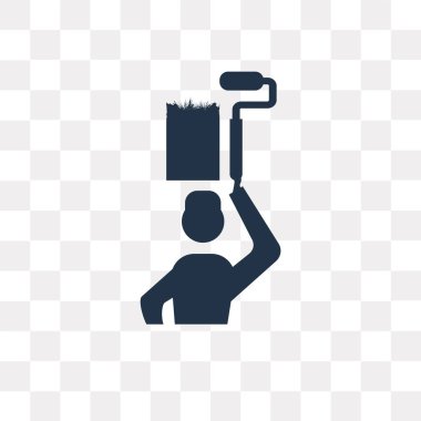 Adam boyama vektör simge şeffaf arka plan üzerinde adam resim saydamlık kavramı izole kullanılan web ve mobil olabilir