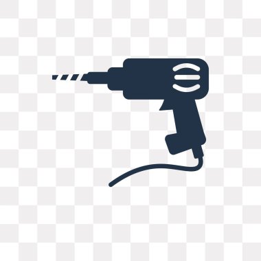Saydam arka plan üzerinde elektrikli matkap saydamlık kavramı izole elektrikli matkap vektör simge kullandığınız web ve mobil olabilir