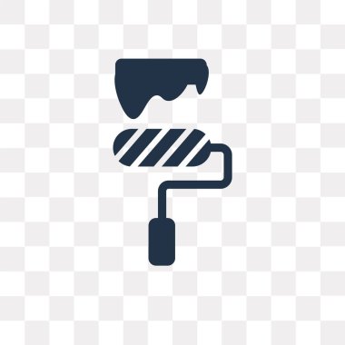 Silindir ve şeffaf arka plan üzerinde izole boya vektör simge merdane ve boya saydamlık kavramı kullanılan web ve mobil olabilir