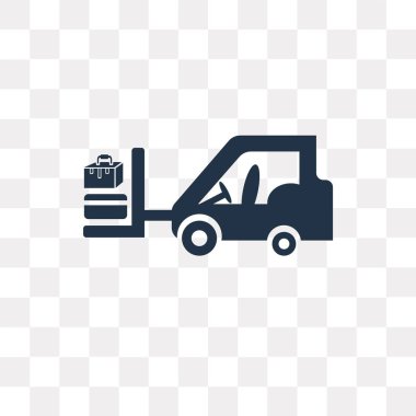 Saydam arka plan üzerinde Forklift saydamlık kavramı izole forklift vektör simge kullandığınız web ve mobil olabilir