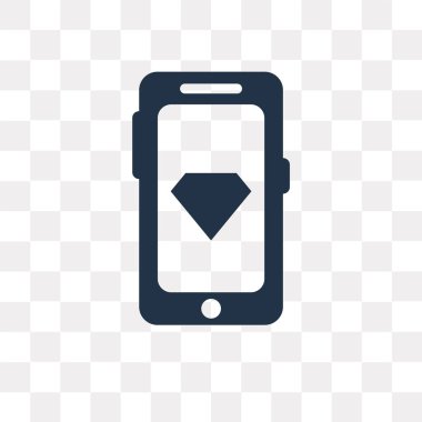 Saydam arka plan üzerinde Smartphone saydamlık kavramı izole Smartphone vektör simge kullandığınız web ve mobil olabilir
