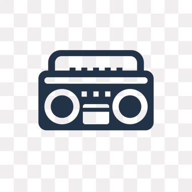 Saydam arka plan üzerinde Boombox saydamlık kavramı izole Boombox vektör simge kullandığınız web ve mobil olabilir