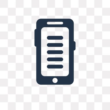 Saydam arka plan üzerinde Smartphone saydamlık kavramı izole Smartphone vektör simge kullandığınız web ve mobil olabilir