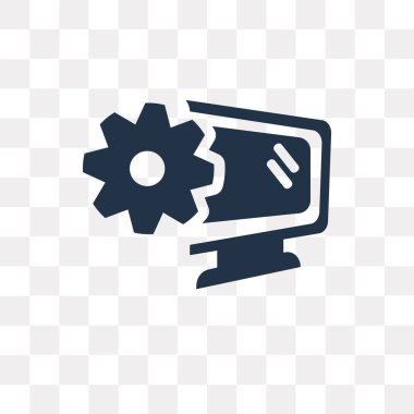 Ayarları simgesi üzerinde şeffaf arka plan izole vektör, ayarları saydamlık kavramı kullanılan web ve mobil olabilir