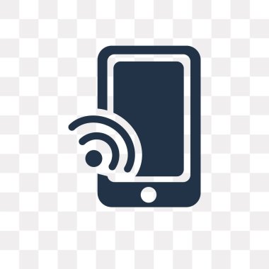 Kullandığınız web ve mobil telefon vektör simge şeffaf arka plan üzerinde mobil saydamlık kavramı izole olabilir