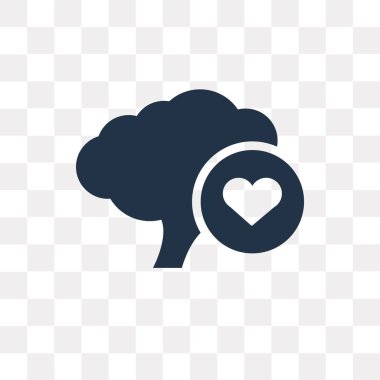 Saydam arka plan üzerinde beyin saydamlık kavramı izole beyin vektör simge kullandığınız web ve mobil olabilir