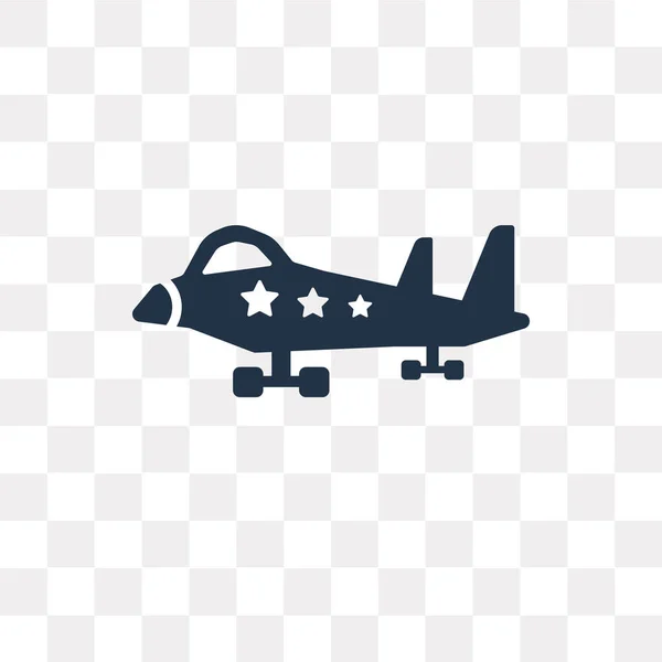 Militaire Vliegtuig Vector Pictogram Geïsoleerd Transparante Achtergrond Militaire Modelvliegtuig Transparantie — Stockvector