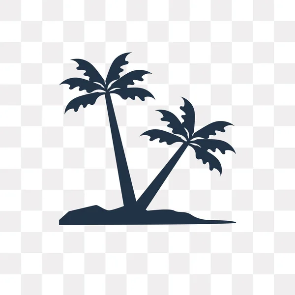 Palm Boom Vector Pictogram Geïsoleerd Transparante Achtergrond Palm Tree Transparantie — Stockvector
