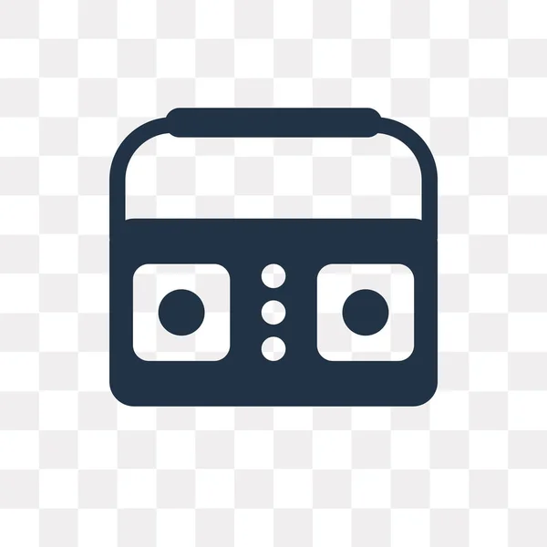 Radio Cassettepictogram Vector Geïsoleerd Transparante Achtergrond Radio Cassette Transparantie Concept — Stockvector