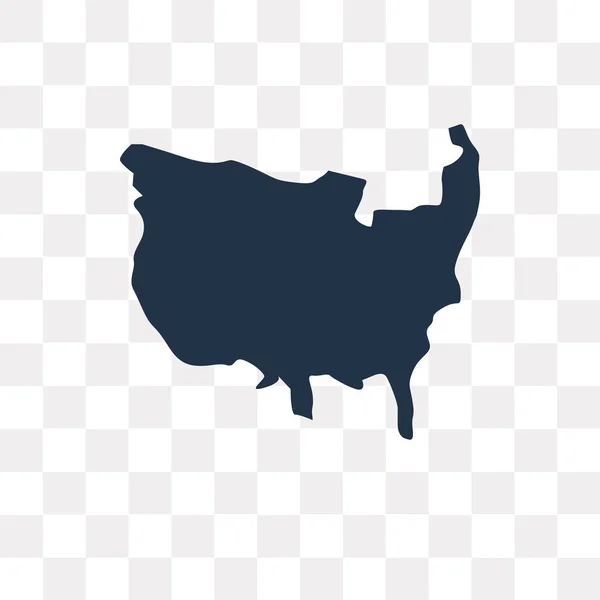 Icône Vectorielle Carte Américaine Isolée Sur Fond Transparent Concept Transparence — Image vectorielle
