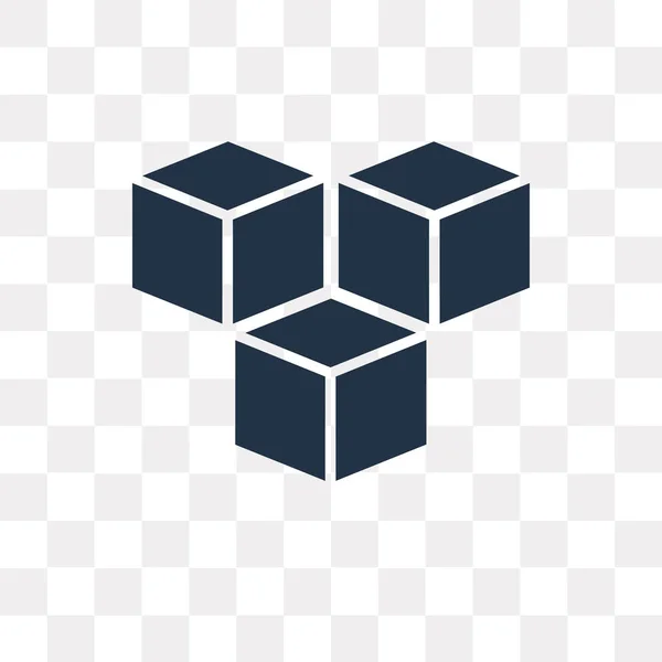 Cubo Icono Vectorial Aislado Sobre Fondo Transparente Cubo Concepto Transparencia — Vector de stock