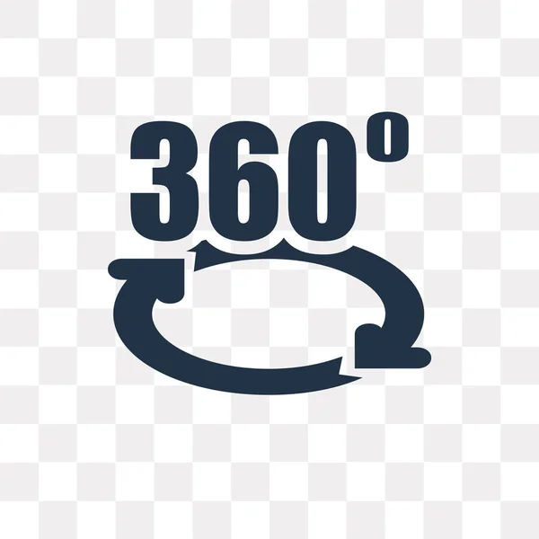 Ícone Vetorial 360 Graus Isolado Fundo Transparente Conceito Transparência 360 —  Vetores de Stock