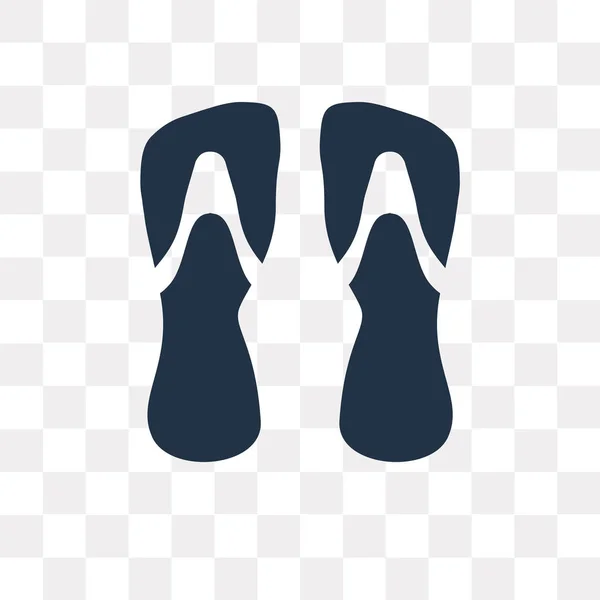 Dos Flip Flops Icono Vectorial Aislado Sobre Fondo Transparente Concepto — Vector de stock
