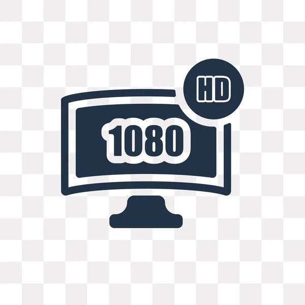 1080P Vector Icono Aislado Sobre Fondo Transparente Concepto Transparencia Televisión — Vector de stock