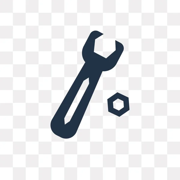 Wrench Gear Vector Icon Isolated Transparent Background Wrench Gear Transparency — Stock Vector