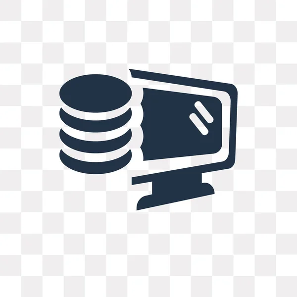 Icono Vector Base Datos Aislado Sobre Fondo Transparente Concepto Transparencia — Vector de stock