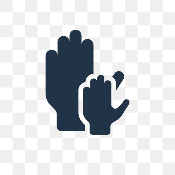 Векторный Значок Руки Изолирован Прозрачном Фоне Концепция Прозрачности Рук Использована — стоковый вектор