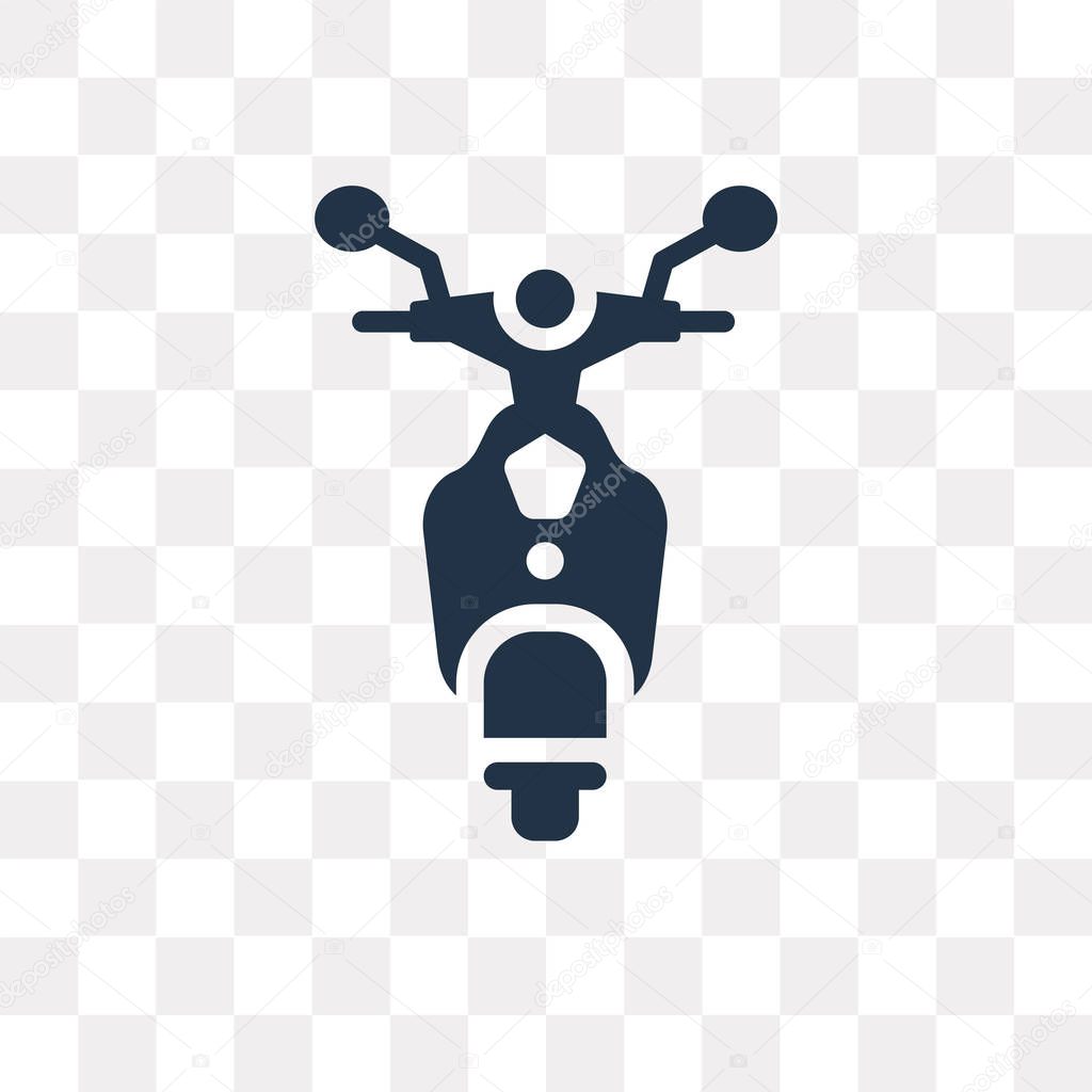 Scooter front view vector icon isolated on transparent background, Scooter front view transparency concept can be used web and mobile