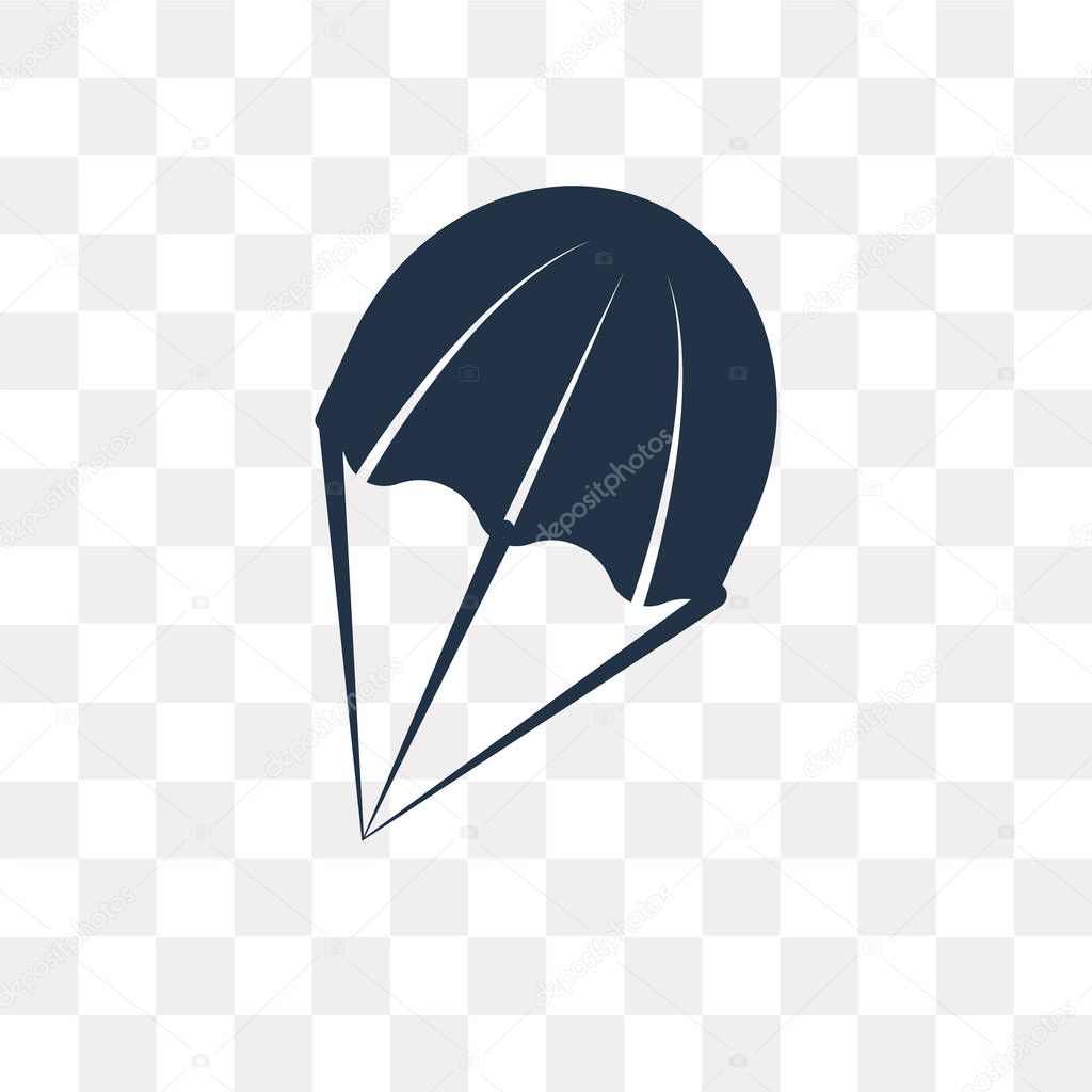 Parasailing vector icon isolated on transparent background, Parasailing transparency concept can be used web and mobile