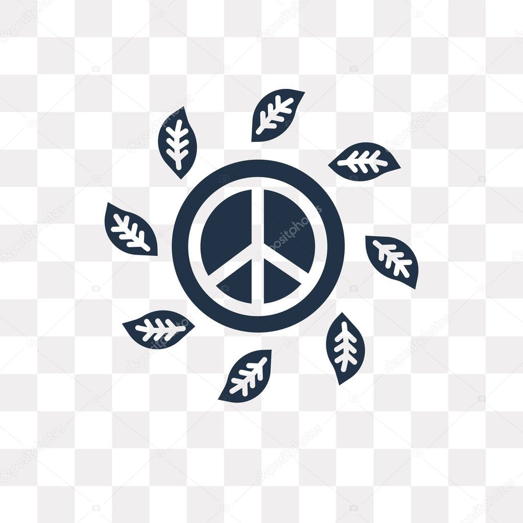 Peace vector icon isolated on transparent background, Peace transparency concept can be used web and mobile