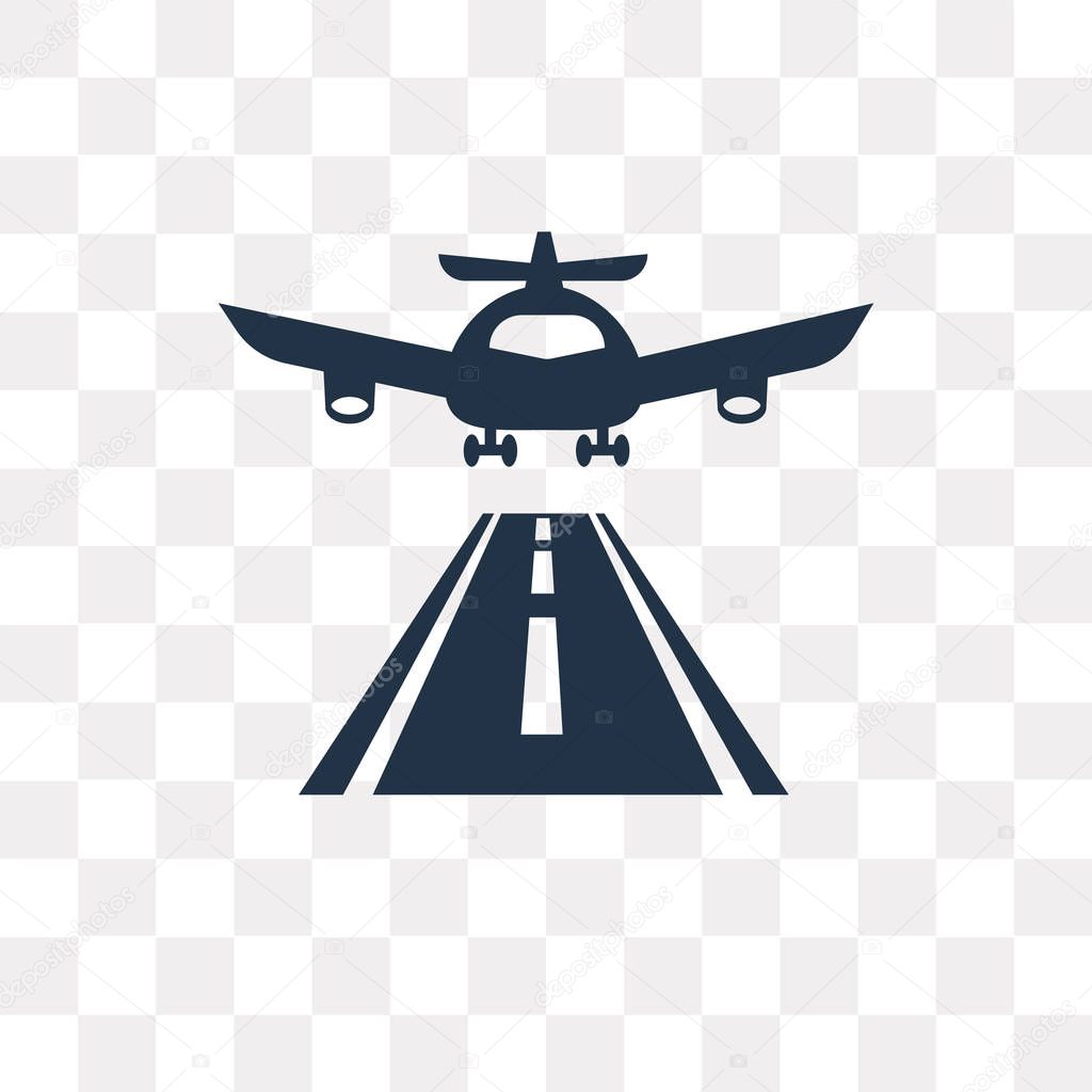 Plane Front View vector icon isolated on transparent background, Plane Front View transparency concept can be used web and mobile