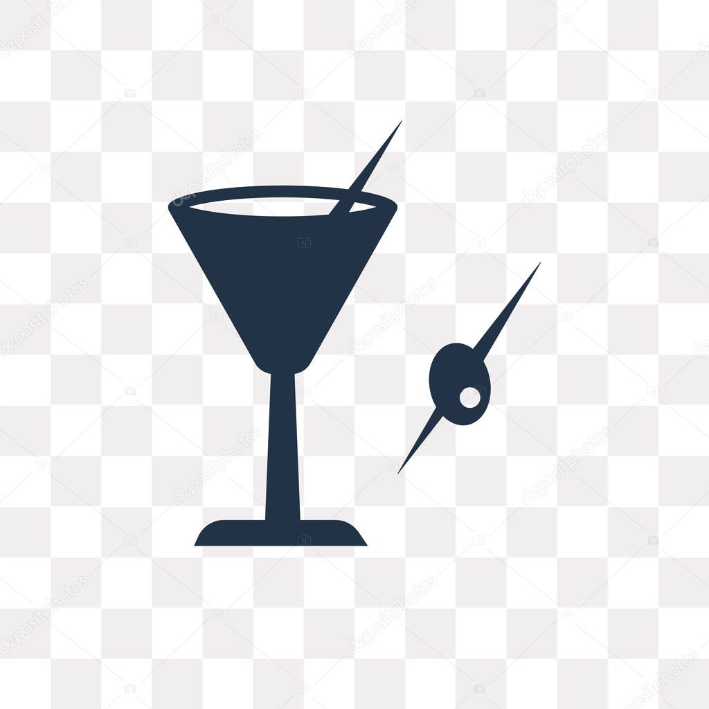 Martini with Olive vector icon isolated on transparent background, Martini with Olive transparency concept can be used web and mobile