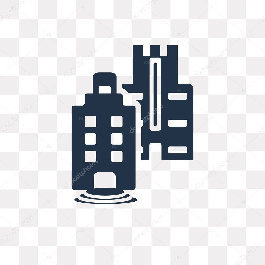 Skyline vector icon isolated on transparent background, Skyline transparency concept can be used web and mobile