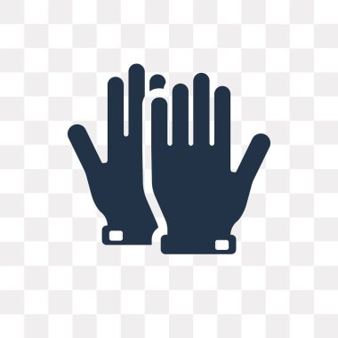 Eldiven üzerinde şeffaf arka plan izole simge vektör, eldiven saydamlık kavramı kullanılan web ve mobil olabilir