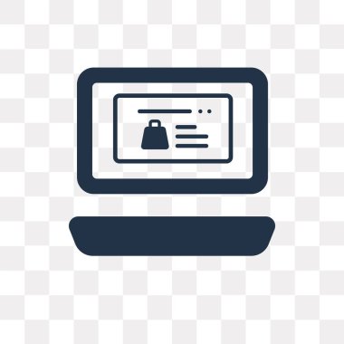 Online alışveriş vektör simge şeffaf arka plan üzerinde Online alışveriş saydamlık kavramı izole kullanılan web ve mobil olabilir